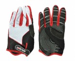 RUKAVICE CYKLISTICKÉ GALAXY DLOUHÉ BÍLO/ČERNO/ČERVENÉ 